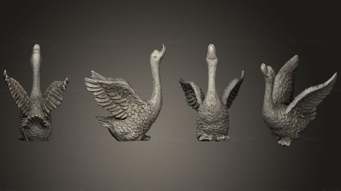 Статуэтки животных (Лебедь 2, STKJ_1805) 3D модель для ЧПУ станка